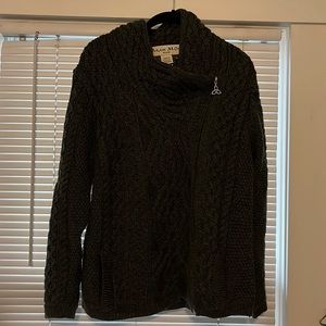 Irish knit zip up sweater